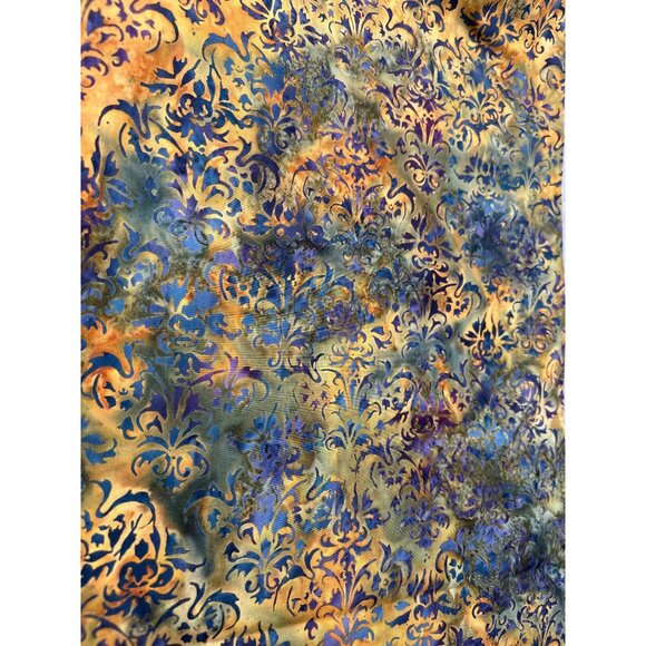 1/2 yard x 44" Multicolor Batik Fabric with Floral Pattern for Sewing & Crafts - Picture 3 of 5